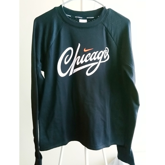 Nike Mens Therma fit Chicago Element Running Crew Top Black Sz-M NWT - Picture 1 of 5